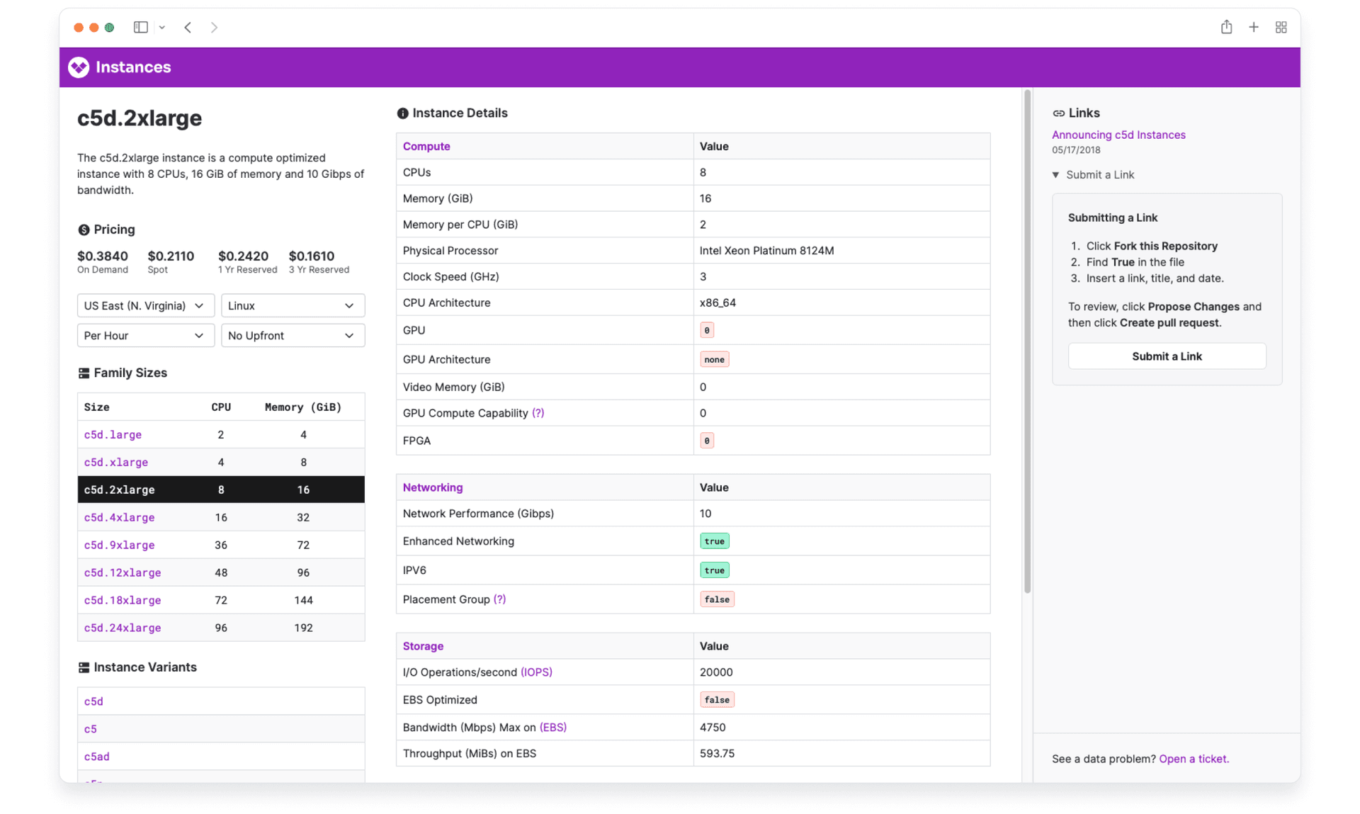 EC2Instances.info Launches Detail Pages for EC2 and RDS