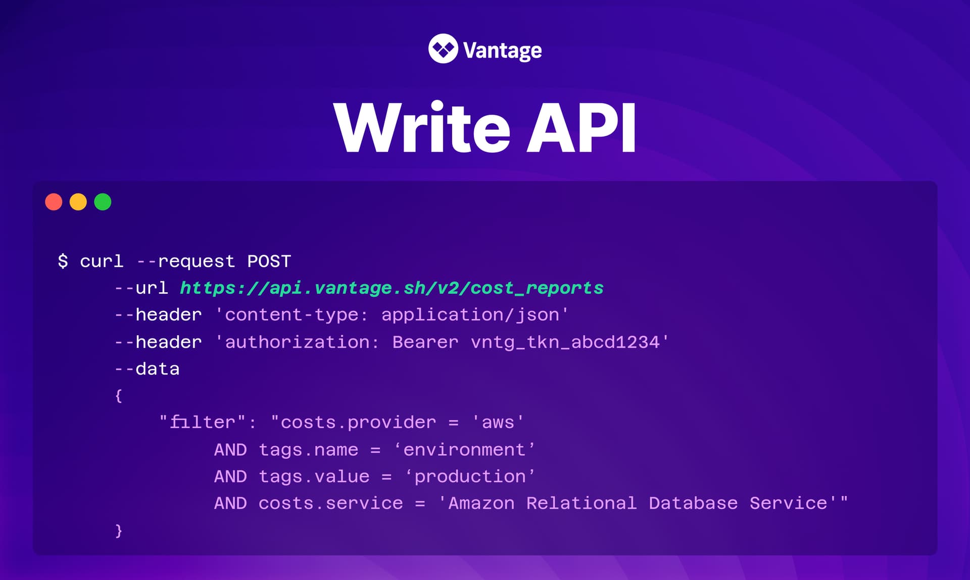Vantage Launches a Write API