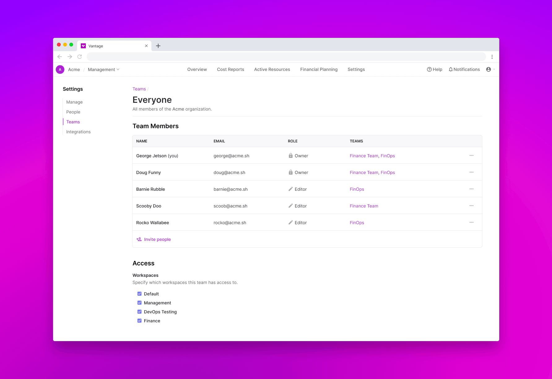 Vantage Launches Role Based Access Control For Team Management