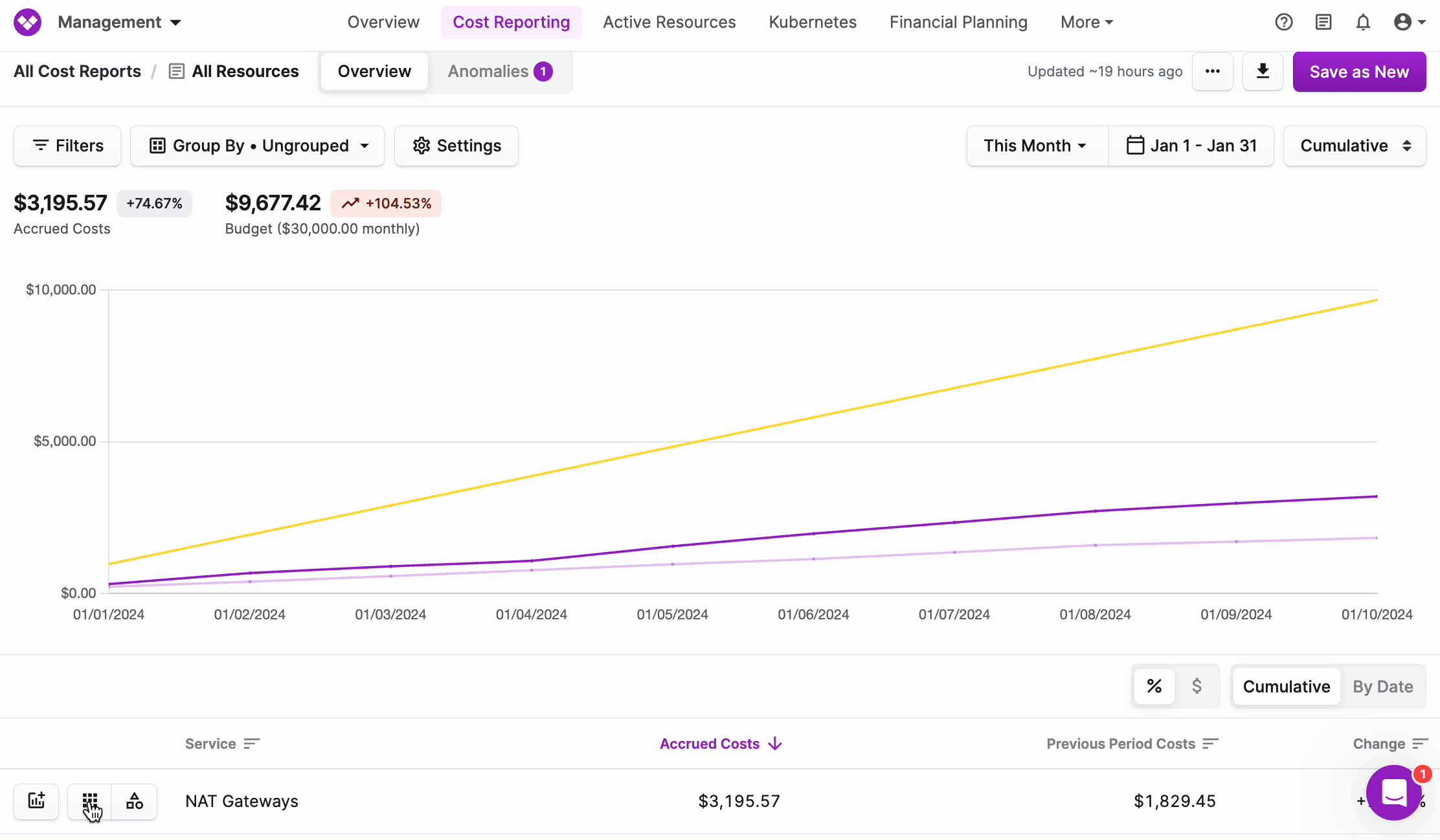 Filter for NAT Gateways in Vantage