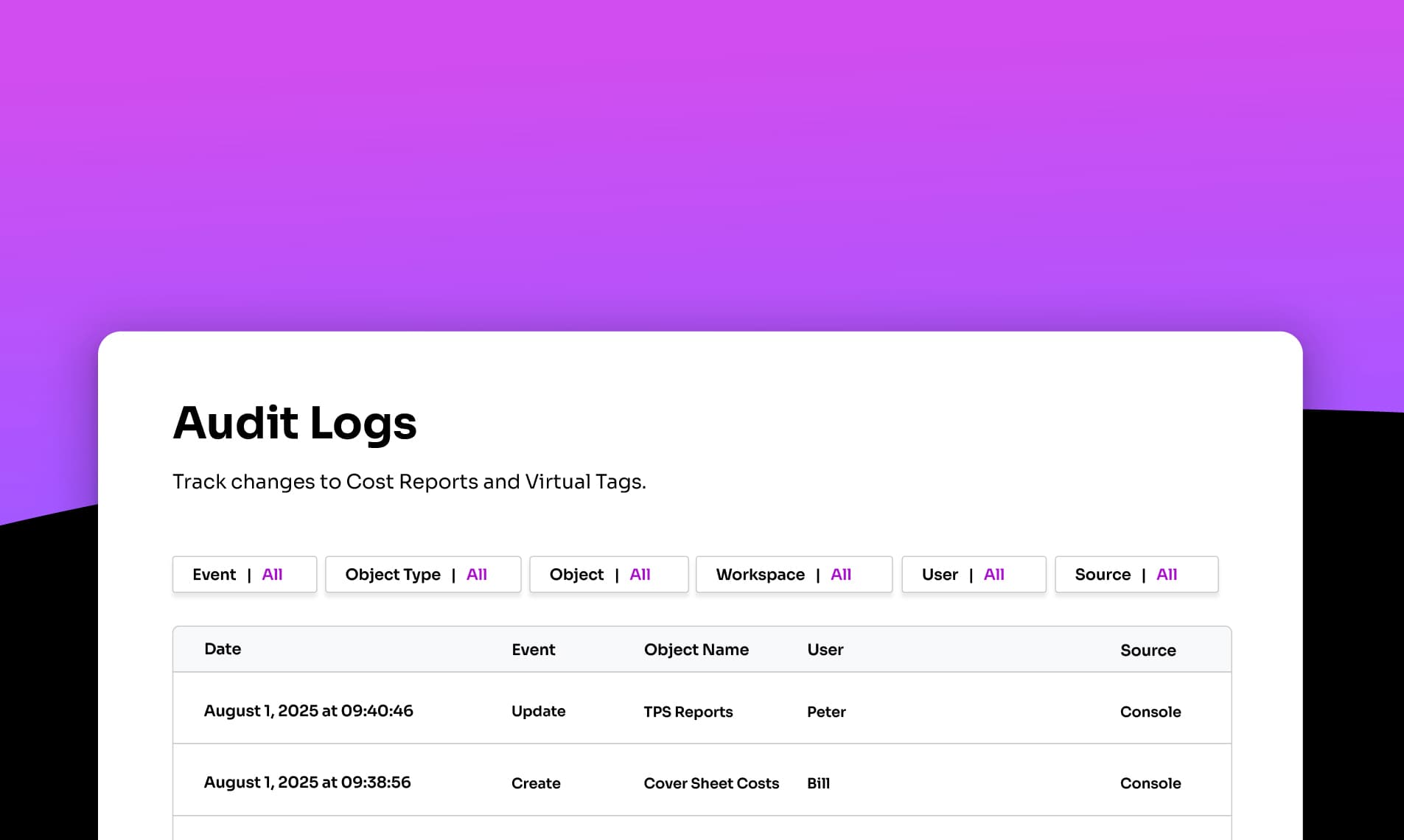 Vantage Launches Audit Logs for Tracking Platform Changes