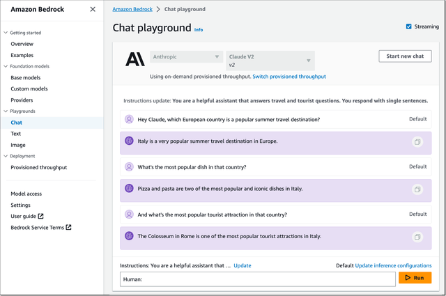 Amazon Bedrock Playground