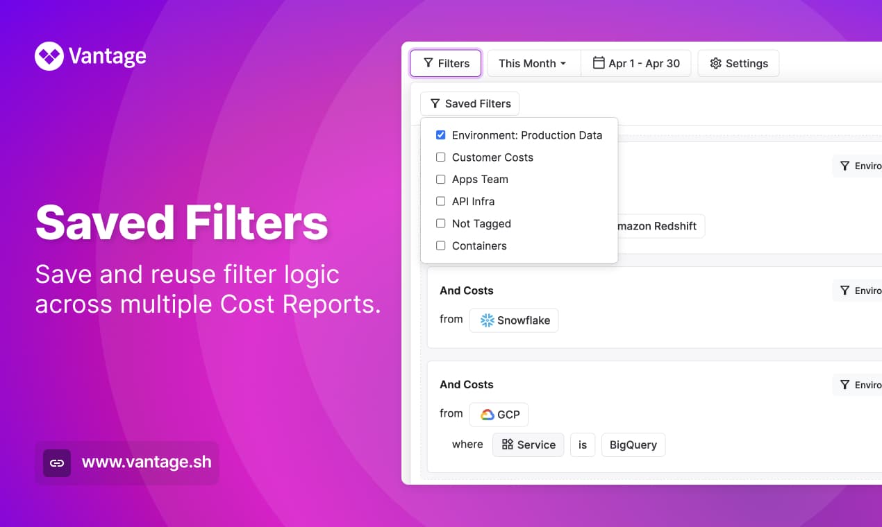 Vantage Launches Saved Filters
